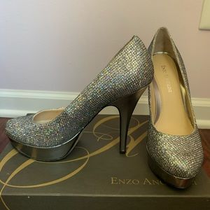 Enzo Angiolini silver glitter pumps (Smiles)